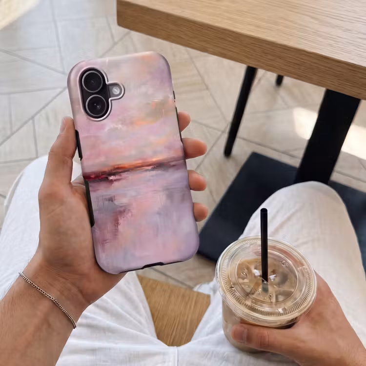 Landschap - Zonsondergang - Abstract - Modern - Roze Toughcase MagSafe Apple iPhone 17 klein -Sfeer1M