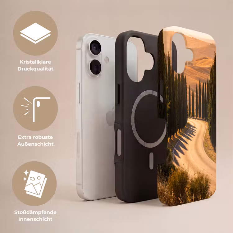 Landschap - Weg - Bomen - Natuur - Goud Toughcase MagSafe Apple iPhone 17 klein -USP_Lagen_DE