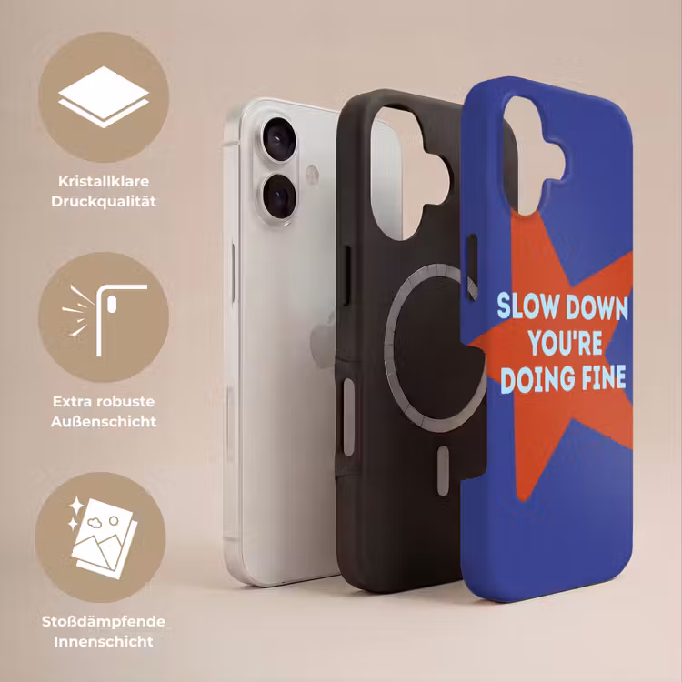 Slow down you're doing fine - Ster - Blauw Toughcase MagSafe Apple iPhone 17 klein -USP_Lagen_DE