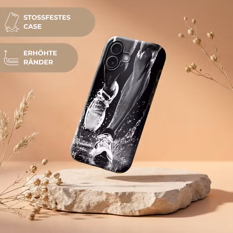 Hardloopschoenen - Rennen - Druppels - Zwart Toughcase MagSafe Apple iPhone 17 klein -USP_RandenV_DE