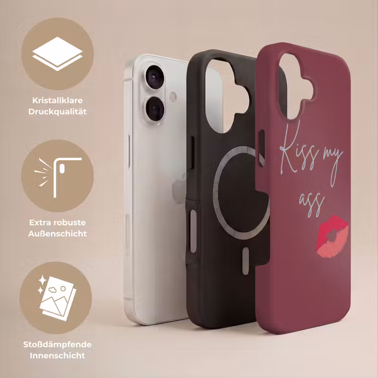 Kiss my ass - Lip - Bordeaux Toughcase MagSafe Apple iPhone 17 klein -USP_Lagen_DE