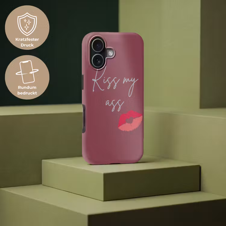 Kiss my ass - Lip - Bordeaux Toughcase MagSafe Apple iPhone 17 klein -USP_PrintM_DE