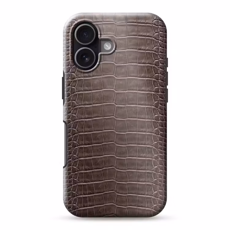 Leer - Krokodil - Mat Toughcase MagSafe Apple iPhone 17 klein -3d