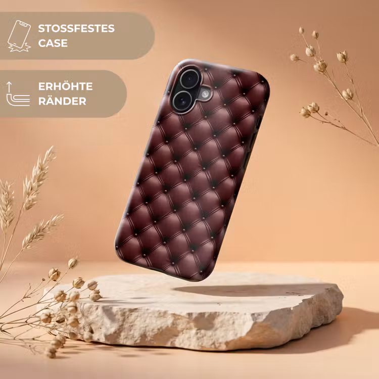 Leer - Patroon - Bordeaux Toughcase MagSafe Apple iPhone 17 klein 1017 -USP_RandenV_DE