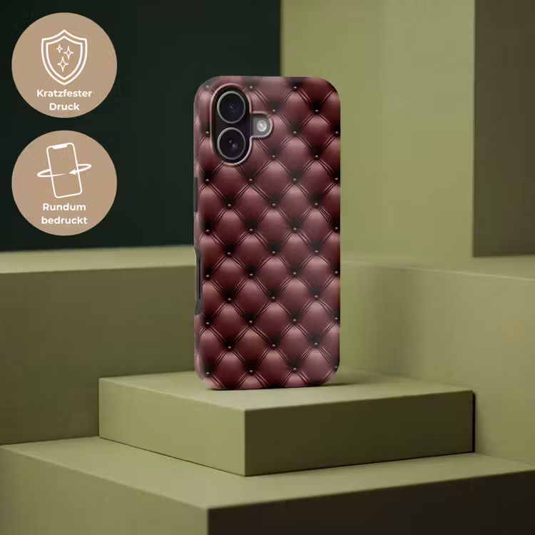 Leer - Patroon - Bordeaux Toughcase MagSafe Apple iPhone 17 klein 1017 -USP_PrintM_DE