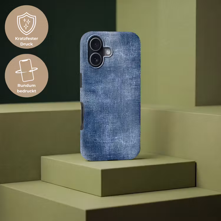 Linnen - Textuur - Patroon - Denim - Rustiek Toughcase MagSafe Apple iPhone 17 klein 1017 -USP_PrintM_DE