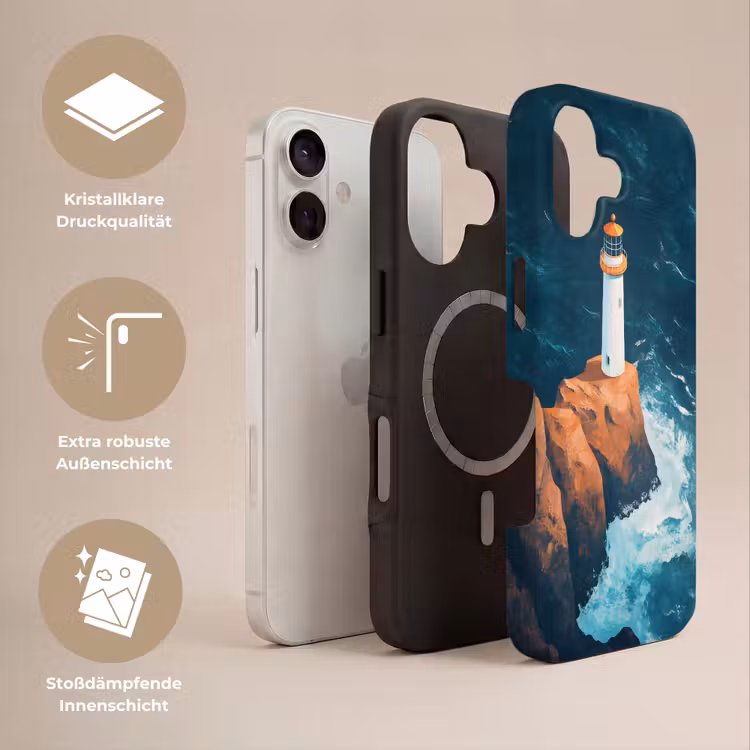 Vuurtoren - Rots - Zee - Golven Toughcase MagSafe Apple iPhone 17 klein -USP_Lagen_DE