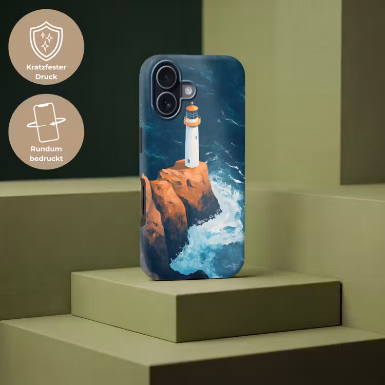 Vuurtoren - Rots - Zee - Golven Toughcase MagSafe Apple iPhone 17 klein -USP_PrintM_DE