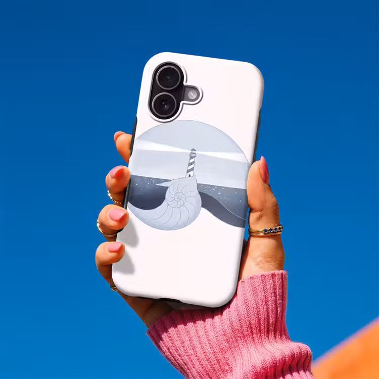 Vuurtoren - Zee - Schelp - Abstract - Blauw Toughcase MagSafe Apple iPhone 17 klein -Sfeer1V