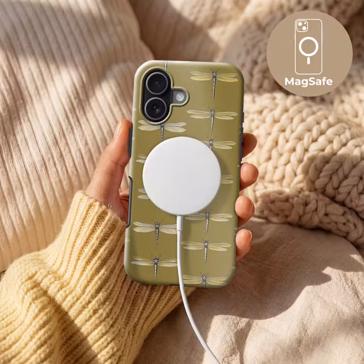 Libellen - Patroon - Groen Toughcase MagSafe Apple iPhone 17 klein 1017 -USP_MagsafeV