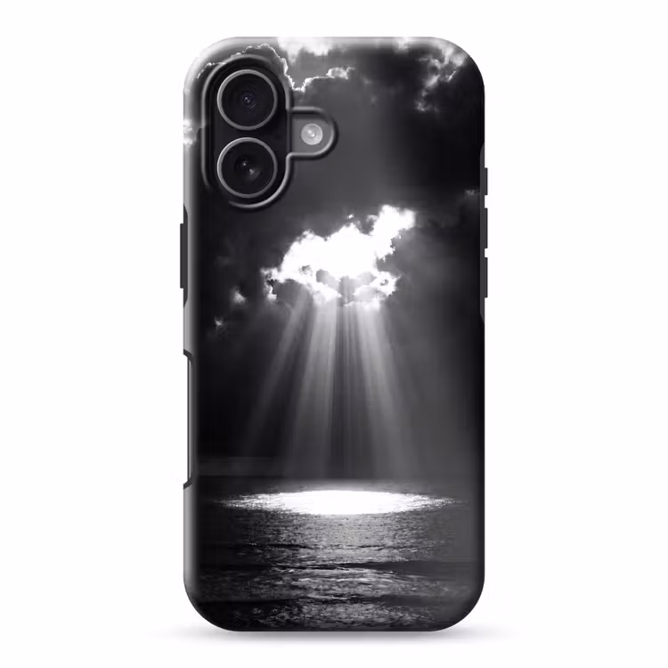 Licht - Wolken - Zee - Zwart-wit - Natuur Toughcase MagSafe Apple iPhone 17 klein -3d