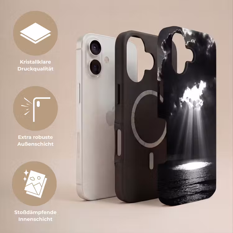 Licht - Wolken - Zee - Zwart-wit - Natuur Toughcase MagSafe Apple iPhone 17 klein -USP_Lagen_DE