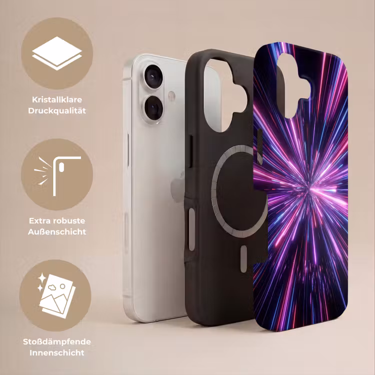 Lichtsnelheid - Ruimte - Roze - Paars Toughcase MagSafe Apple iPhone 17 klein -USP_Lagen_DE