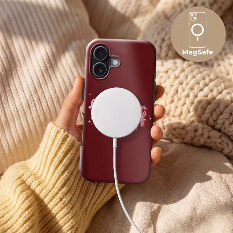 love your damn self - Cirkel - Glitter - Rood Toughcase MagSafe Apple iPhone 17 klein -USP_MagsafeV