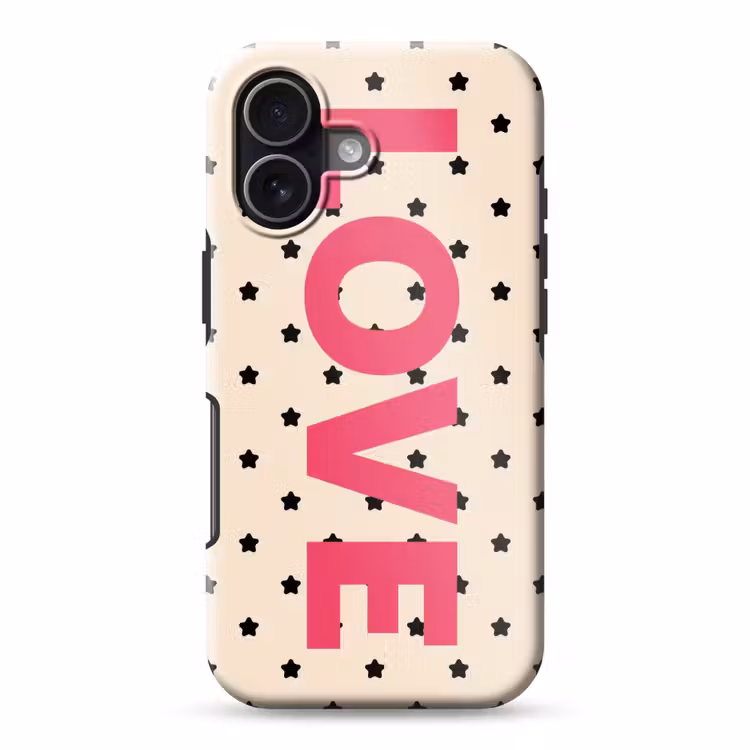Love - Stippen - Roze Toughcase MagSafe Apple iPhone 17 klein -3d