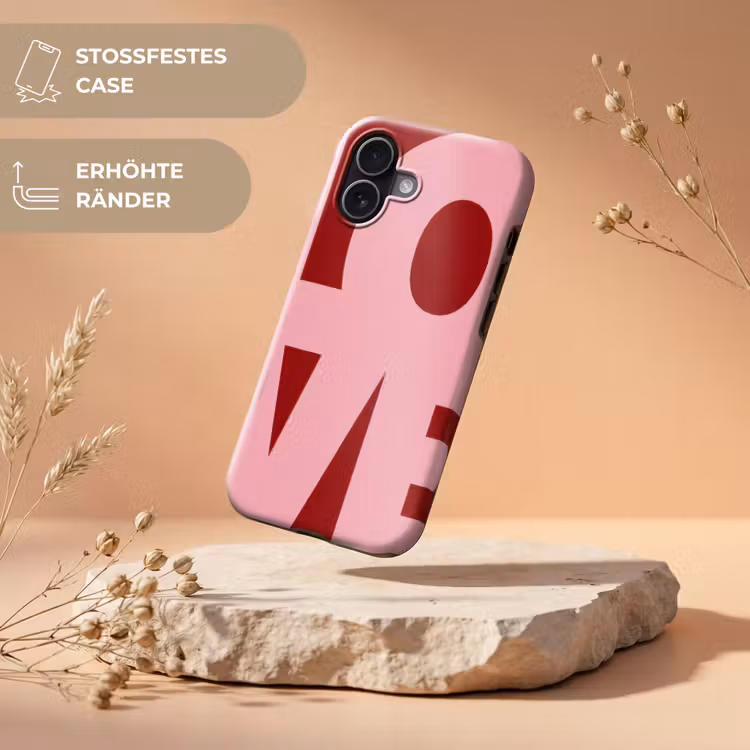 Love - Rood - Blokletters Toughcase MagSafe Apple iPhone 17 klein -USP_RandenV_DE