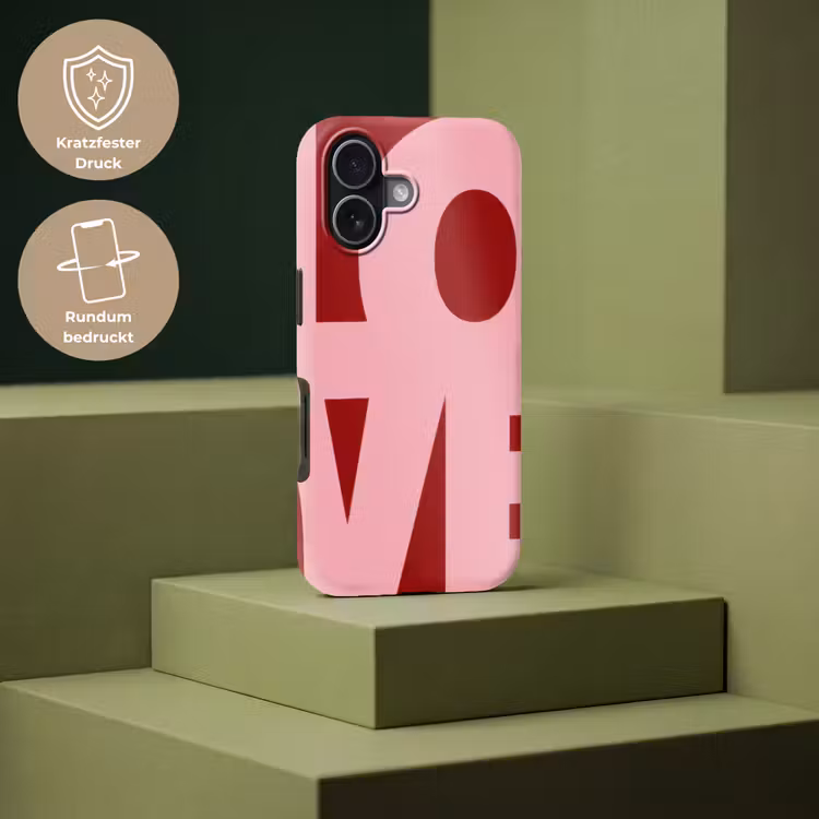 Love - Rood - Blokletters Toughcase MagSafe Apple iPhone 17 klein -USP_PrintM_DE