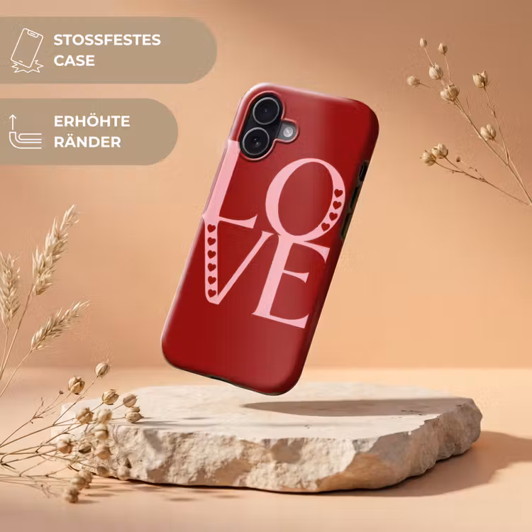 Love - Rood - Hatjes Toughcase MagSafe Apple iPhone 17 klein -USP_RandenV_DE