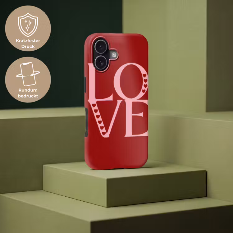 Love - Rood - Hatjes Toughcase MagSafe Apple iPhone 17 klein -USP_PrintM_DE