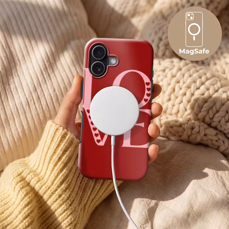 Love - Rood - Hatjes Toughcase MagSafe Apple iPhone 17 klein -USP_MagsafeV