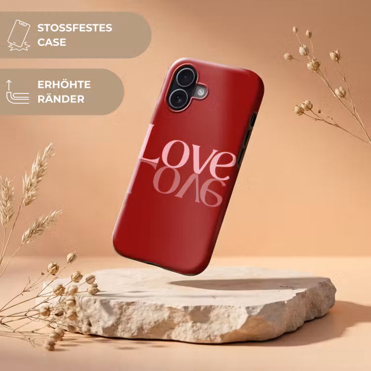 Love - Spiegeling - Rood Toughcase MagSafe Apple iPhone 17 klein -USP_RandenV_DE
