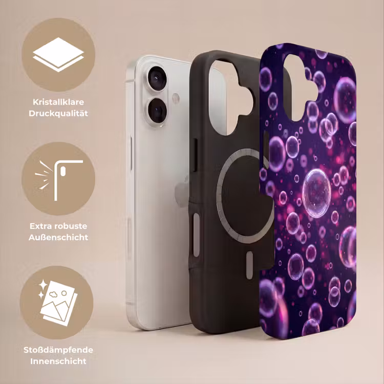 Paars - Bubbels - Schuim Toughcase MagSafe Apple iPhone 17 klein -USP_Lagen_DE