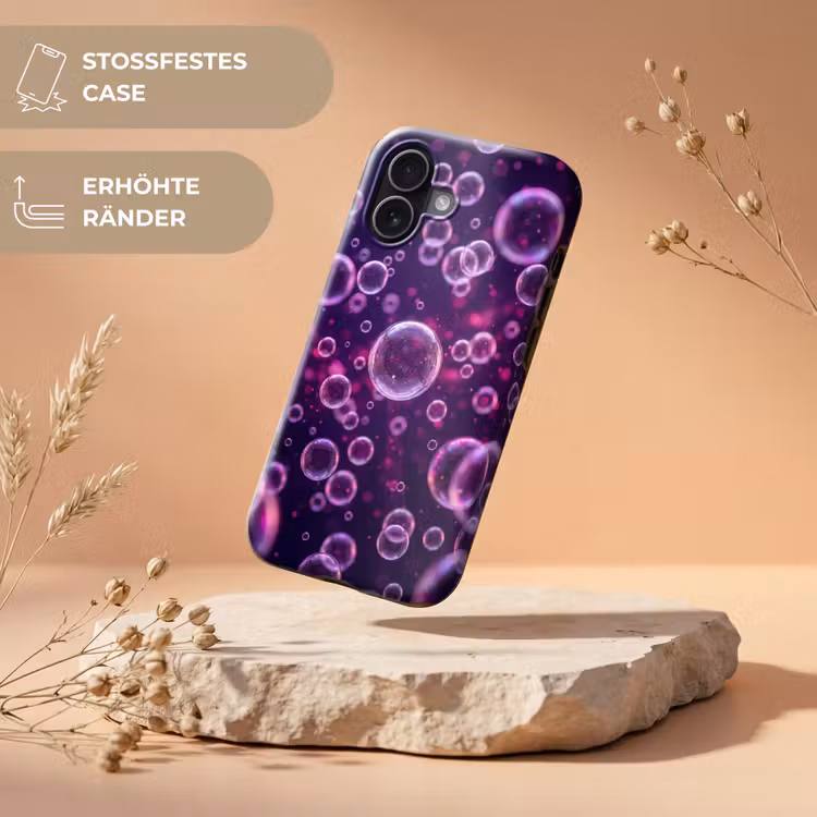 Paars - Bubbels - Schuim Toughcase MagSafe Apple iPhone 17 klein -USP_RandenV_DE
