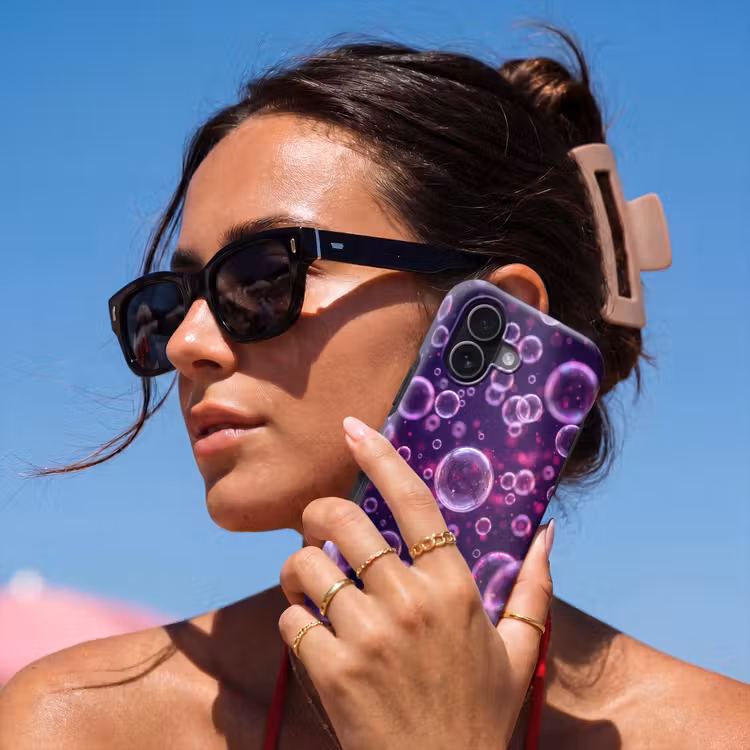 Paars - Bubbels - Schuim Toughcase MagSafe Apple iPhone 17 klein -Sfeer2V