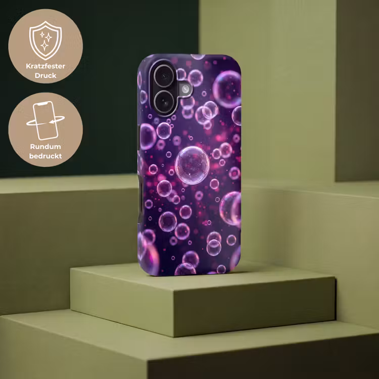 Paars - Bubbels - Schuim Toughcase MagSafe Apple iPhone 17 klein -USP_PrintM_DE