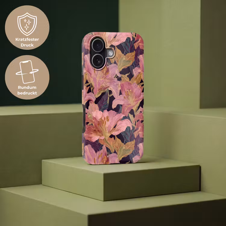 Lelies - Patroon - Roze - Goud Toughcase MagSafe Apple iPhone 17 klein 1017 -USP_PrintM_DE