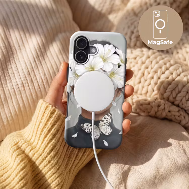 Lelies - Portret - Wit Toughcase MagSafe Apple iPhone 17 klein -USP_MagsafeV