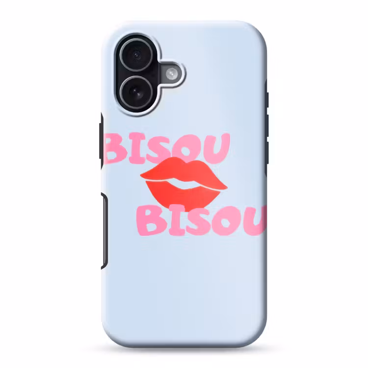 Lippen - Bisou - Blauw Toughcase MagSafe Apple iPhone 17 klein -3d