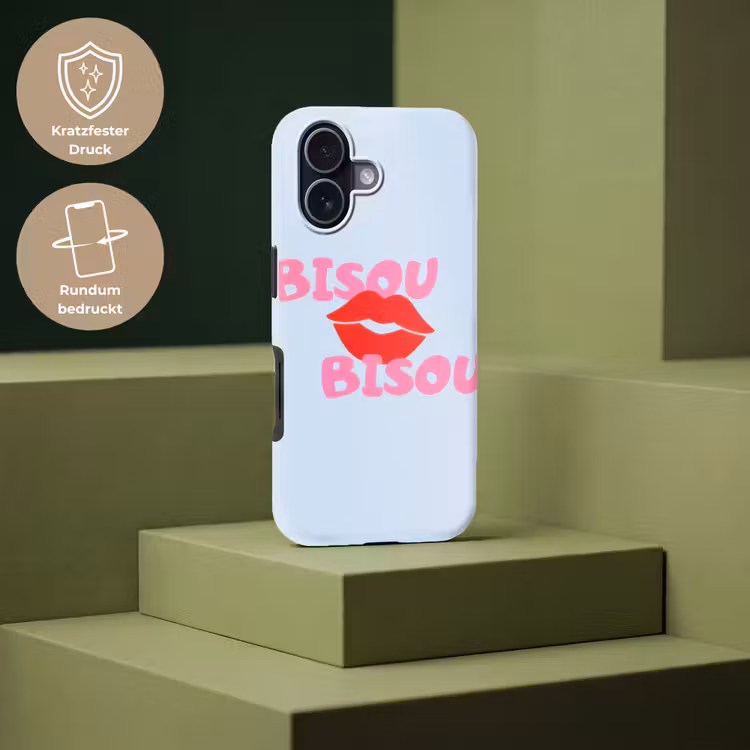 Lippen - Bisou - Blauw Toughcase MagSafe Apple iPhone 17 klein -USP_PrintM_DE