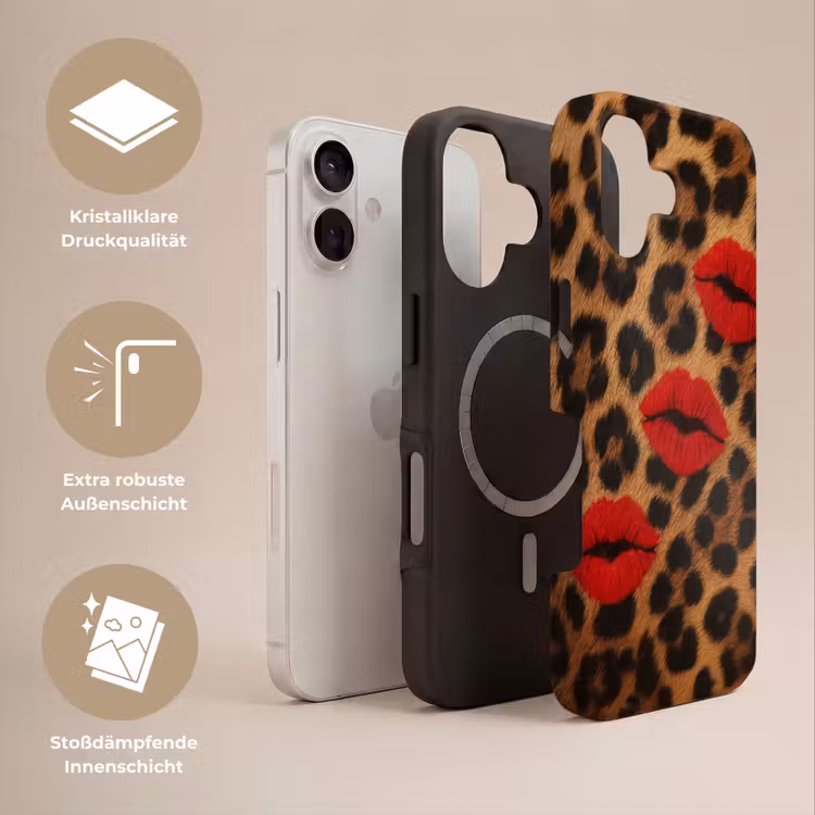 Lippen - Drie - Rood - Panterprint Toughcase MagSafe Apple iPhone 17 klein -USP_Lagen_DE