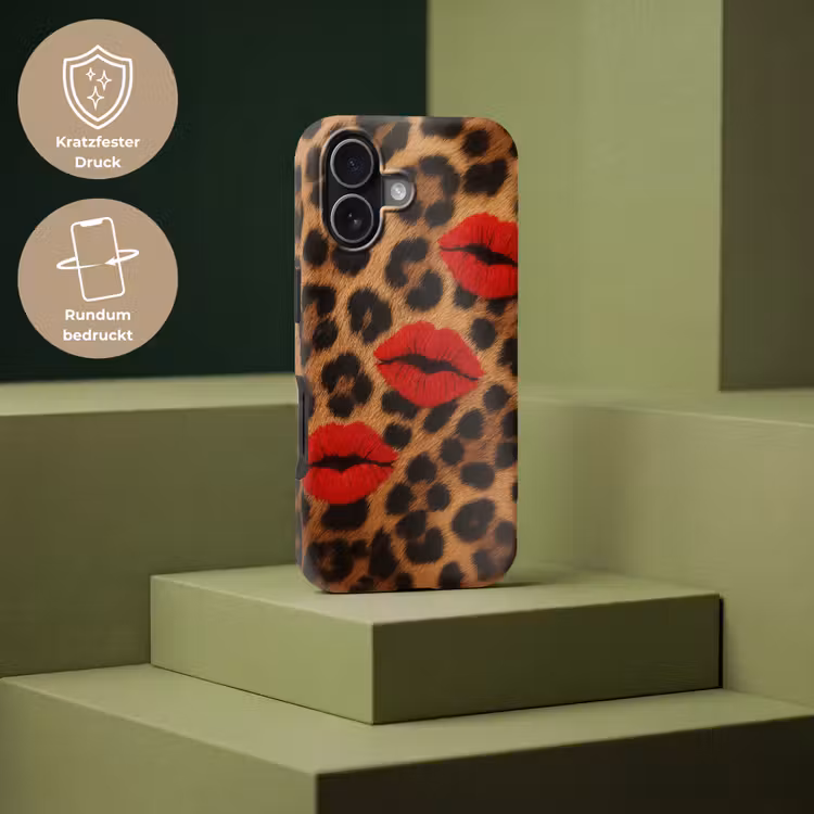 Lippen - Drie - Rood - Panterprint Toughcase MagSafe Apple iPhone 17 klein -USP_PrintM_DE