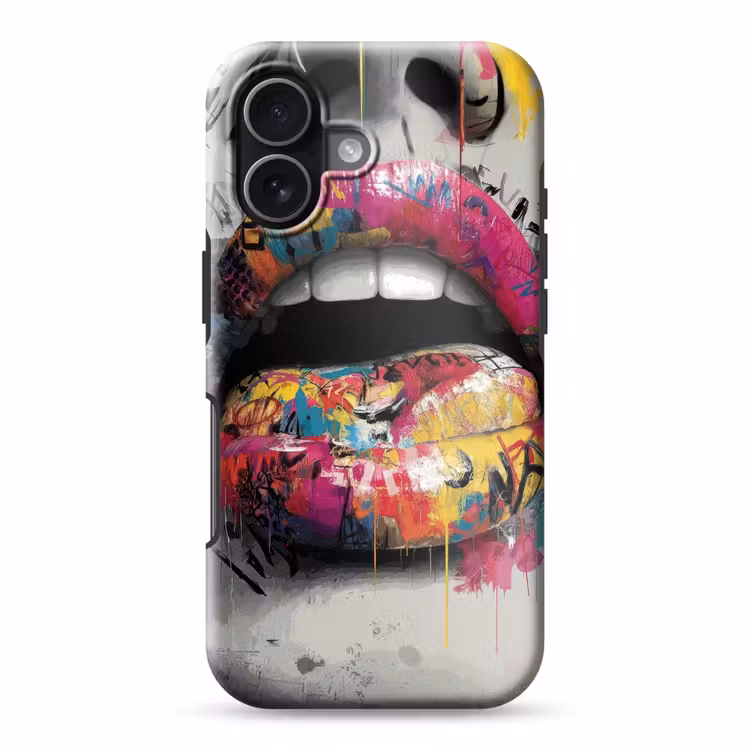 Lippen - Graffiti - Expressief Toughcase MagSafe Apple iPhone 17 klein -3d