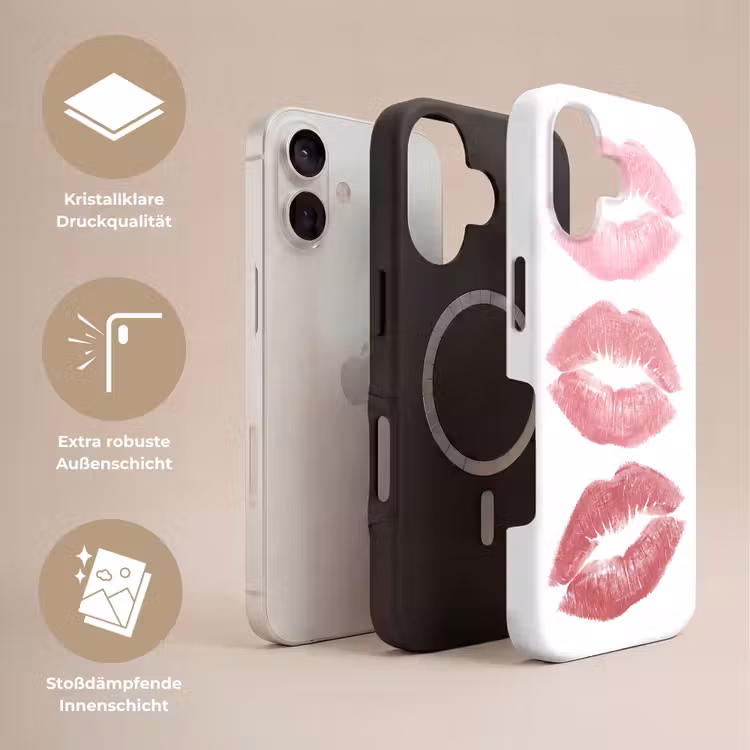 Lippen - Kusafdruk - Roze - Modern - Abstract Toughcase MagSafe Apple iPhone 17 klein -USP_Lagen_DE