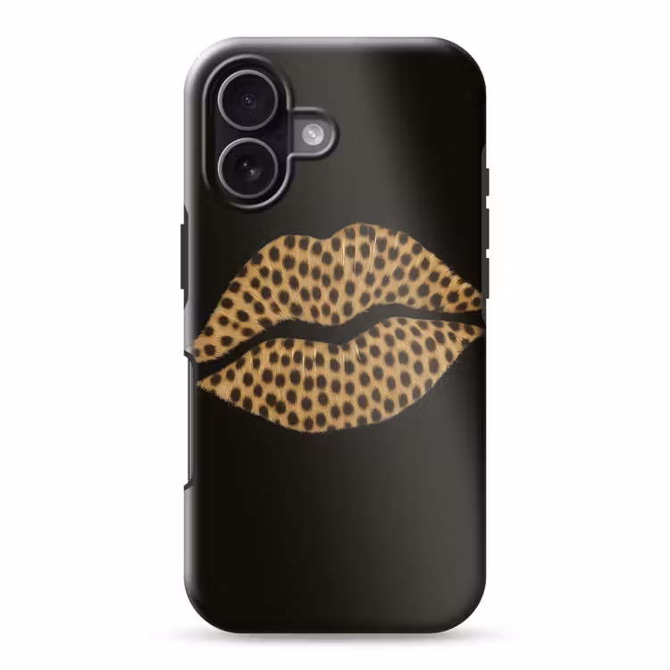 lip - Zwart - Panterprint Toughcase MagSafe Apple iPhone 17 klein -3d