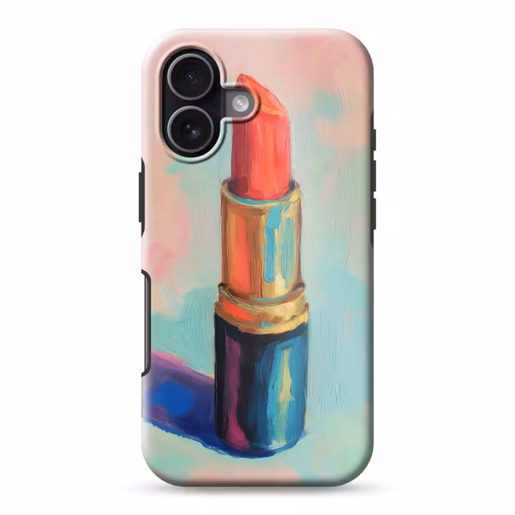 Lippenstift - Rood - Penseelstreken Toughcase MagSafe Apple iPhone 17 klein -3d