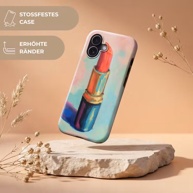 Lippenstift - Rood - Penseelstreken Toughcase MagSafe Apple iPhone 17 klein -USP_RandenV_DE
