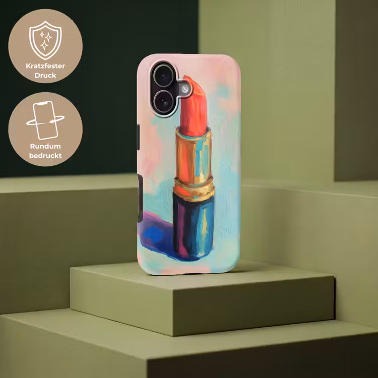 Lippenstift - Rood - Penseelstreken Toughcase MagSafe Apple iPhone 17 klein -USP_PrintM_DE