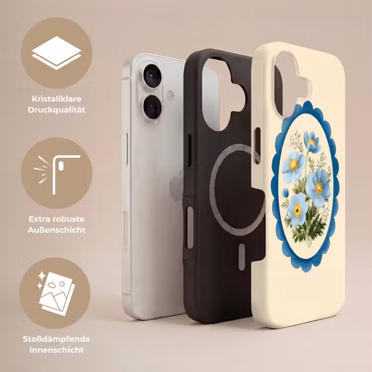 Lijst - Bloemen - Lichtblauw - Illustratie Toughcase MagSafe Apple iPhone 17 klein -USP_Lagen_DE
