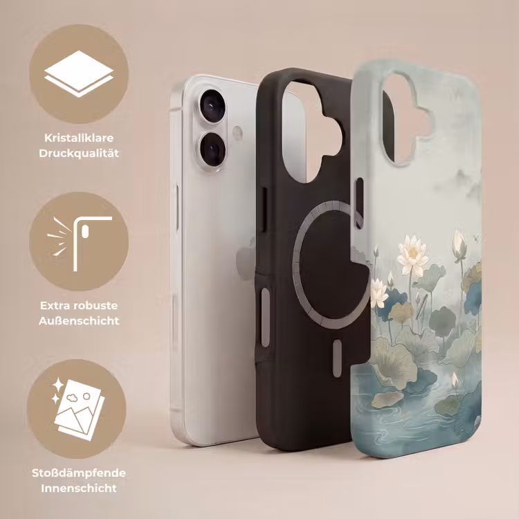 Lotus - Bloemen - Groen Toughcase MagSafe Apple iPhone 17 klein -USP_Lagen_DE