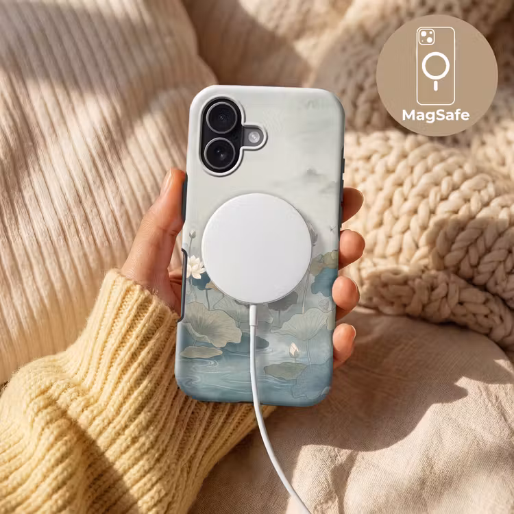 Lotus - Bloemen - Groen Toughcase MagSafe Apple iPhone 17 klein -USP_MagsafeV
