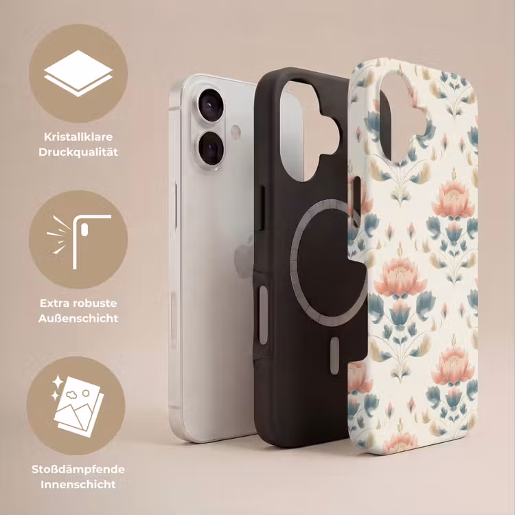 Lotus - Bloemen - Roze Toughcase MagSafe Apple iPhone 17 klein 1017 -USP_Lagen_DE