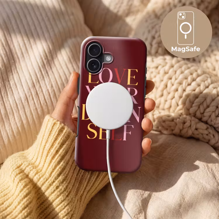 Love your damn self - Kleurrijk - Bordeaux Toughcase MagSafe Apple iPhone 17 klein -USP_MagsafeV