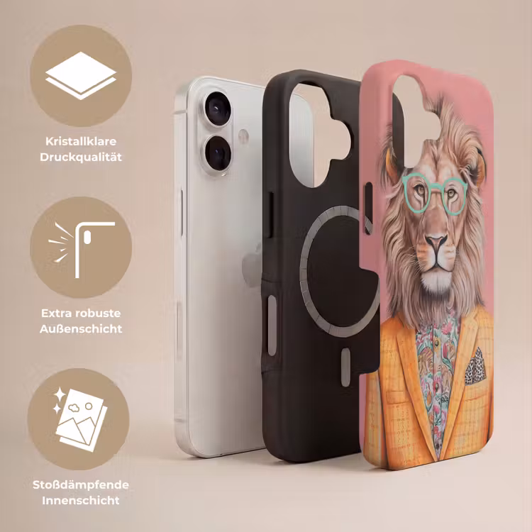 Leeuw - Pak - Geruit - Bril Toughcase MagSafe Apple iPhone 17 klein -USP_Lagen_DE