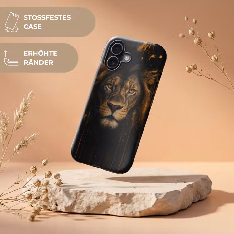 Leeuw - Goud - Druppels Toughcase MagSafe Apple iPhone 17 klein -USP_RandenV_DE