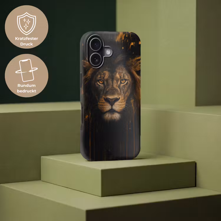 Leeuw - Goud - Druppels Toughcase MagSafe Apple iPhone 17 klein -USP_PrintM_DE