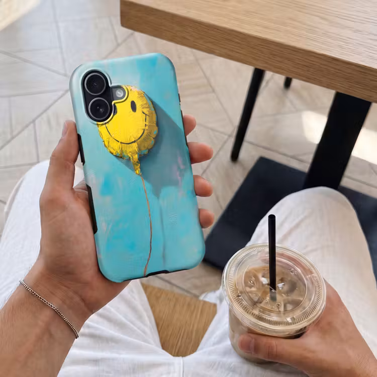 Ballon - Geel - Smiley Toughcase MagSafe Apple iPhone 17 klein -Sfeer1M